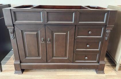 *OFFSITE*Traditional Dark Espresso Bathroom Vanity Cabinet, 48" W x 21" D x 34.5" H, 3 Drawers, 2 Doors
