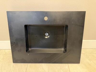*OFFSITE* Matte Black Solid Surface 36" x 22" Single-Hole Rectangular Integrated Vanity Sink