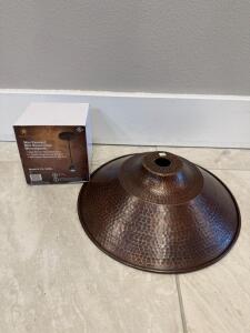 *OFFSITE*Premier Copper Mini Pendant Light Shade, Model PL-100BL, Hammered Copper, 12" Diameter, UL Listed