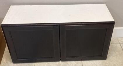 OFFSITE. Wall Cabinet, Dark Brown Shaker-Style Doors, White Top/Body, 2 Doors, No Shelves