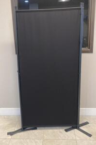 OFFSITE. 3-Panel Black Portable Room Divider Privacy Partition Panel, Metal Frame, 6 ft x 9 ft Approx.