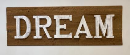 *OFFSITE*Large Wooden "DREAM" Wall Sign &ndash; Rustic Distressed Finish, 36" x 12"