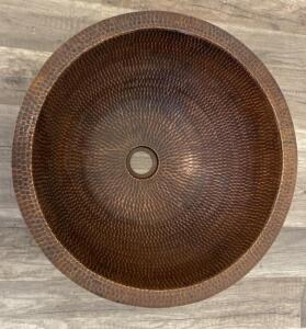 OFFSITE- Premier Copper Products VRT15DB 17" Hand-Hammered Copper Vessel Sink
