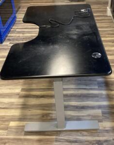 OFFSITE. Electric Height-Adjustable Ergonomic Standing Desk, Black, 60"x30", 2 Grommet Holes, Silver Base
