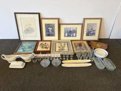 Assorted Framed Wall Art, Glassware, Decorative Plaques & Bowls, Approx. 25 Items, Mixed Lot