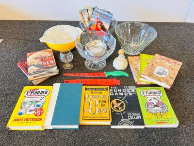 Children&rsquo;s Book Collection (30+ Titles), Pyrex Yellow Casserole, Glassware & More