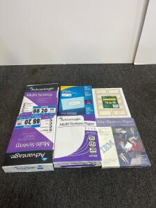 Bulk Lot: Advantage Multi-System Paper, Avery 8160 Labels, Business Cards & IBM Stationery Kit