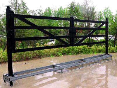 Brand New 20 FT Ranch Farm Driveway Gate Black &ndash; Heavy-Duty Metal