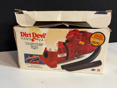 Dirt Devil Hand Vac Model 103 WC, 115W, 20ft Cord, Red, Includes Hose & Crevice Tool