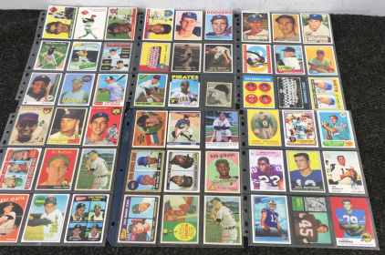 (45) Vintage Baseball Sports Cards, (9) Football Sports Cards