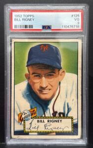 1952 Topps #125 Bill Rigney New York Giants PSA 3 VG Baseball Card, Serial 110476718