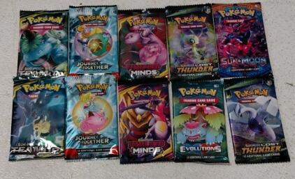 Lot of 10 Pok&eacute;mon Booster Packs Reproduction Replicas