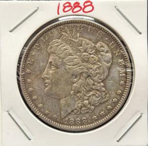 1888 Morgan Silver Dollar, Philadelphia Mint, 0.859 oz, 90% Silver, Circulated