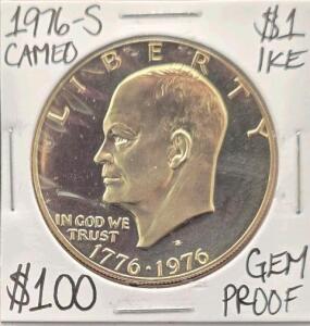1976-S Cameo Gem Proof Ike Eisenhower Dollar