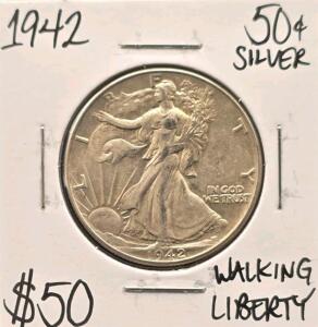 1942 Silver Walking Liberty Half Dollar