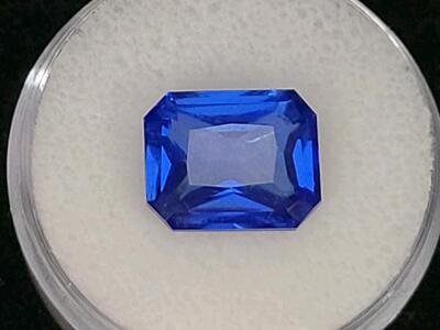 8.25ct Natural Blue Tanzanite Faceted Emerald Cut Gemstone