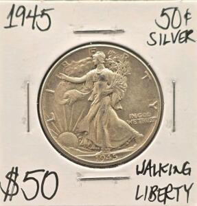 1945 Silver Walking Liberty Half Dollar