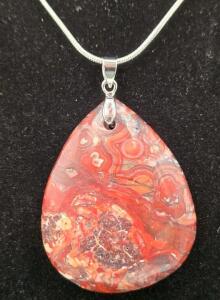 72.75 ct. Natural Sea Sedimentary Jasper Teardrop 24" Necklace