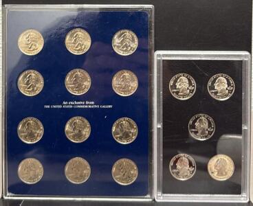 2009 U.S. Territories DC Quarter Set + 2005 State Quarters, P & D Mints, Uncirculated, Case