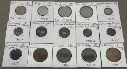 Coins Of The World Collection W/ Germany Empire 5 Pfennig 1917-A Iron Coin, WWI Era, 19mm Diameter, Smooth Edge