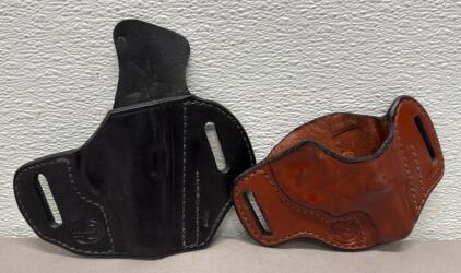 Galco Concealable Belt Holsters - Black & Havana Brown, Right-Handed, Premium Steerhide