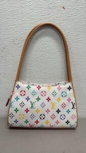 Louis Vuitton Pochette Accessoires White Multicolor Monogram Shoulder Bag, Made in France
