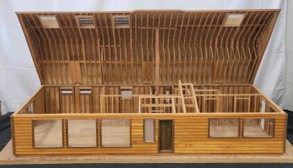 Architectural Scale Model of Single-Story House with Openable Roof and Skylights
