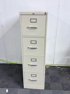 GV Iron Industries 3000 Series 4-Drawer Vertical Filing Cabinet, Locking, Steel, Beige