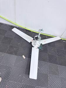 Industrial 3-Blade Ceiling Fan, 56" Span, White, Metal Blades, Downrod Mount, 120V