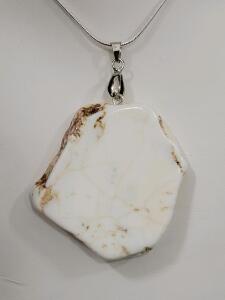 103ct White Buffalo Turquioise 24" Necklace