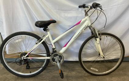 Nishiki Pueblo Mountain Bike, 21-Speed, 26" Wheels, Front Suspension, White/Pink