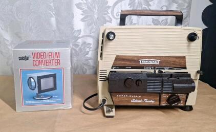 (1) Vintage Emdeko EM-9000 Dual 8mm / Super 8 Movie Film Projector & (1) Coastar Video / Film Converter