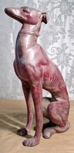 (1) 21" Tall Large Cast Aluminum Whippet Greyhound Dog Statue