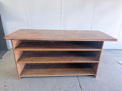 Large 3-Shelf Wooden Bookcase Storage Unit &ndash; Approx 72"x18"x36", Medium Brown, Oak Veneer