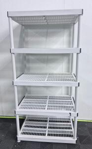 5-Tier Plastic Utility Shelving Unit, 36" W x 18" D x 72" H, 150 lbs per Shelf Capacity