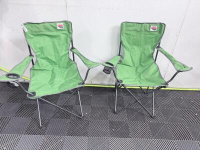 Glacier's Edge Summit Folding Camp Chair, Green with Gray Trim, Steel Frame, 225 lb Capacity