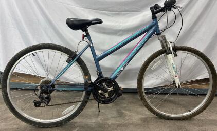 Roadmaster Granite Peak 26" 18- Speed Hardtail Mountain Bike, Front Suspension, Shimano Drivetrain, Blue