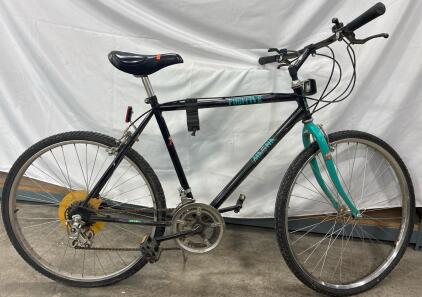 Magna Fugitive Mountain Bike, 18" Steel Frame, 26" Wheels, 18-Speed, Black & Turquoise