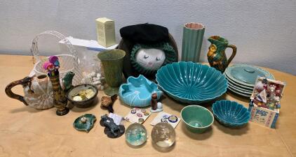 Large Vintage & Collectible Ceramics, Glassware, and Decor Lot &ndash; Bowls, Pitchers, Figurines