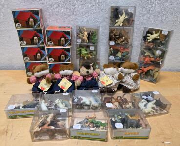 Vintage Authentics Animal Figurine Sets & Collectible Plush Doll Lot