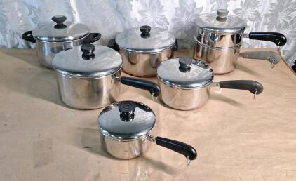 Lot Of (7) Stainless Steel Pots W/ Lids