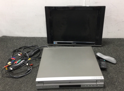 Yamaha DVD Player, Cords, Remotes and Sharp TV