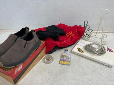 Laptop, pair of men&rsquo;s shoes (size 10), fleece and bowling jacket, plus more