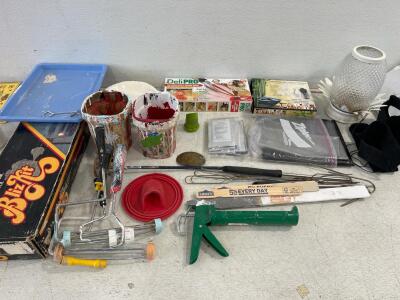 Digital Massage Therapy Machine (incomplete), LCD Display, Battery Powered, painting supplies, Bliz Kit, plus more