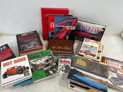 Large Collection of Classic & Muscle Car Manuals/Books incl. Ford, Corvette, How-To, Hot Rod