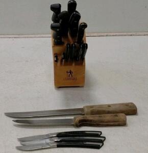 J.A. Henckels International 15-Piece Kitchen Knife Set with Wooden Block