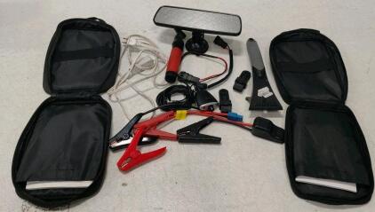 Rockford Fosgate PLC Remote, Universal Car Rearview Mirror Kit, Jump Starter Cables, Accessories