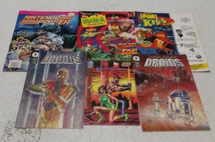 Vintage Lot: Nintendo Power June 1995, Star Wars Droids Comics, Fox Kids & Mania Magazines