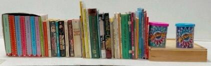 Complete Little House Book Set & Assorted Children&rsquo;s Books with Wooden Train Set in Storage Box
