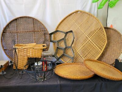 (5) Bamboo Dryers for Vegetables, Fruits, & Tea, (1) Hanging Candleabra, (1) Picnic Basket, (1) Unopened Real Oil Polish, & More!